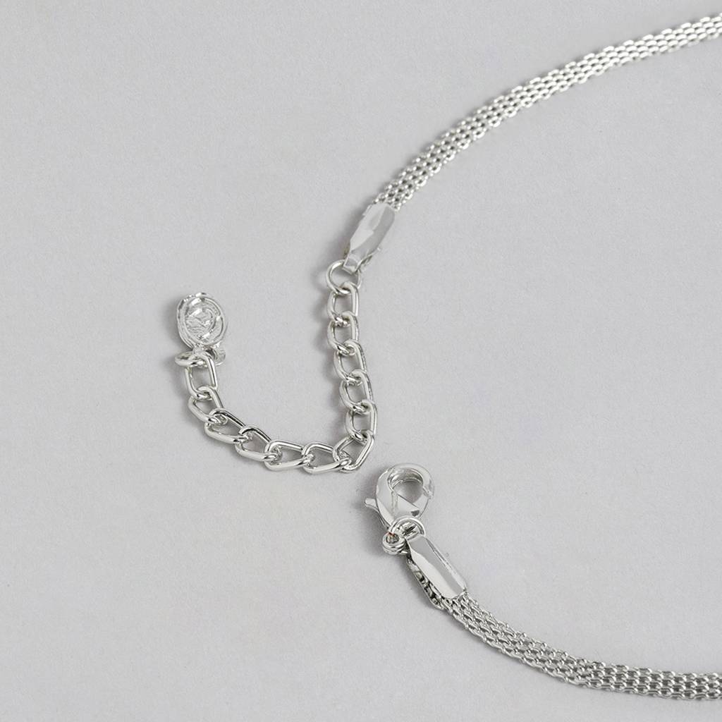 Estele Rhodium Plated Cz Exquisite Necklace Set With Mint Yellow Stones For Women : AD-701-IR-MYNKER