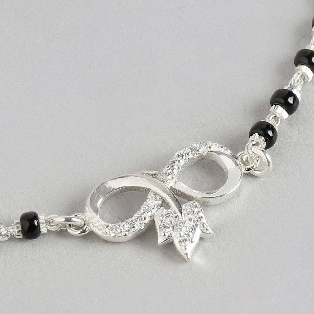 Twisted Infinity 925 Silver Mangalsutra Bracelet : BR-80054-C