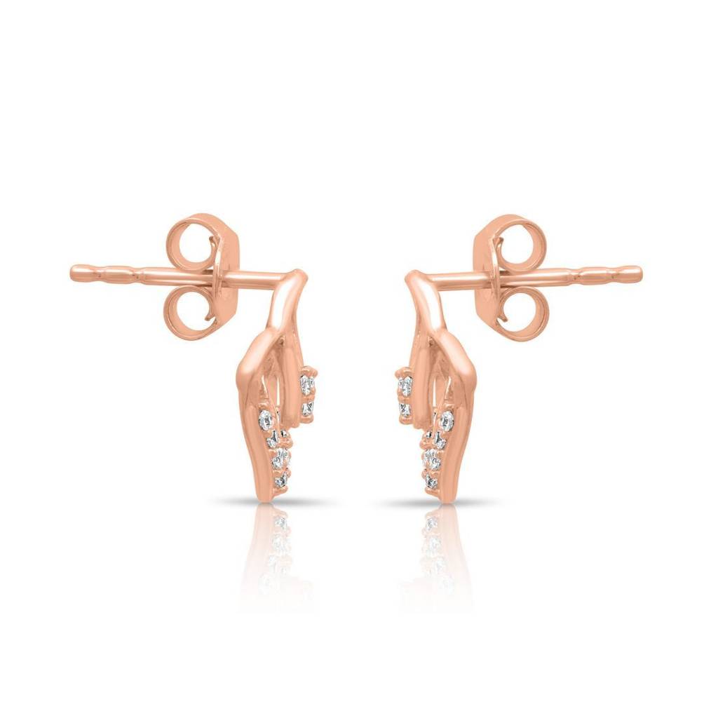 Graceful Shapes Rose Gold Plated 925 Sterling Silver Earrings : EAR-20824-RG