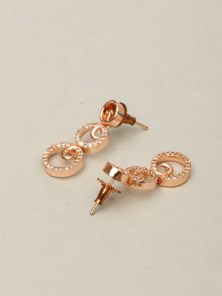 American Diamond Rose Gold-Plated-Studded Jewellery Set : VI25JSAD1000014