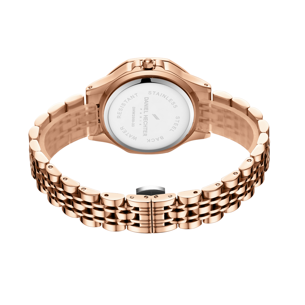 Daniel Hechter Paris Vendome Collection Analog Watch For Women With Crystal Studded Bezel, Crystal Accents And St : DHW2009-33