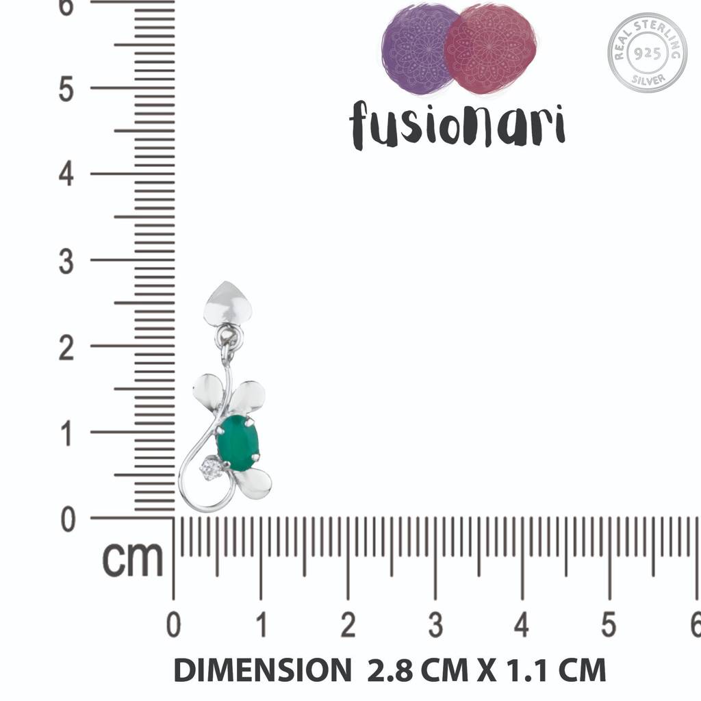 925 Sterling Silver Green Onyx Earrings For Women | Elegant Gemstone Jewelry For Office & Party Wear : FU-0832