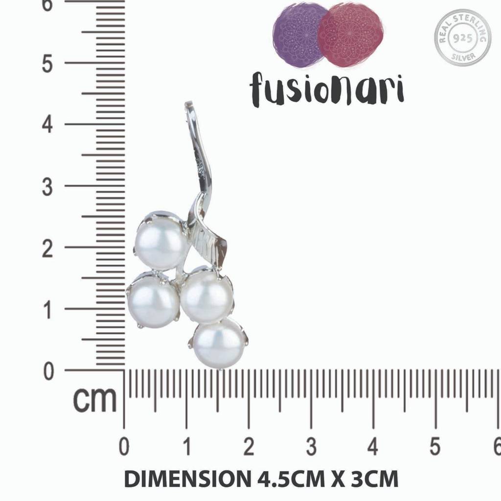 925 Sterling Silver Pearl Pendant With 18 Inch Chain Handmade Gemstone Necklace For Women Elegant Jewelry Gift : FU-1078