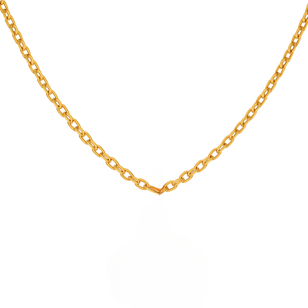 Gold Plated Daily Wear Thin Plain Dainty Necklace : DIMPN071