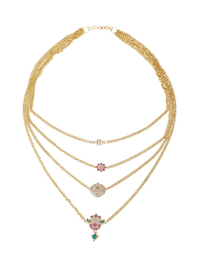 4 Layered Polki Necklace : KA95