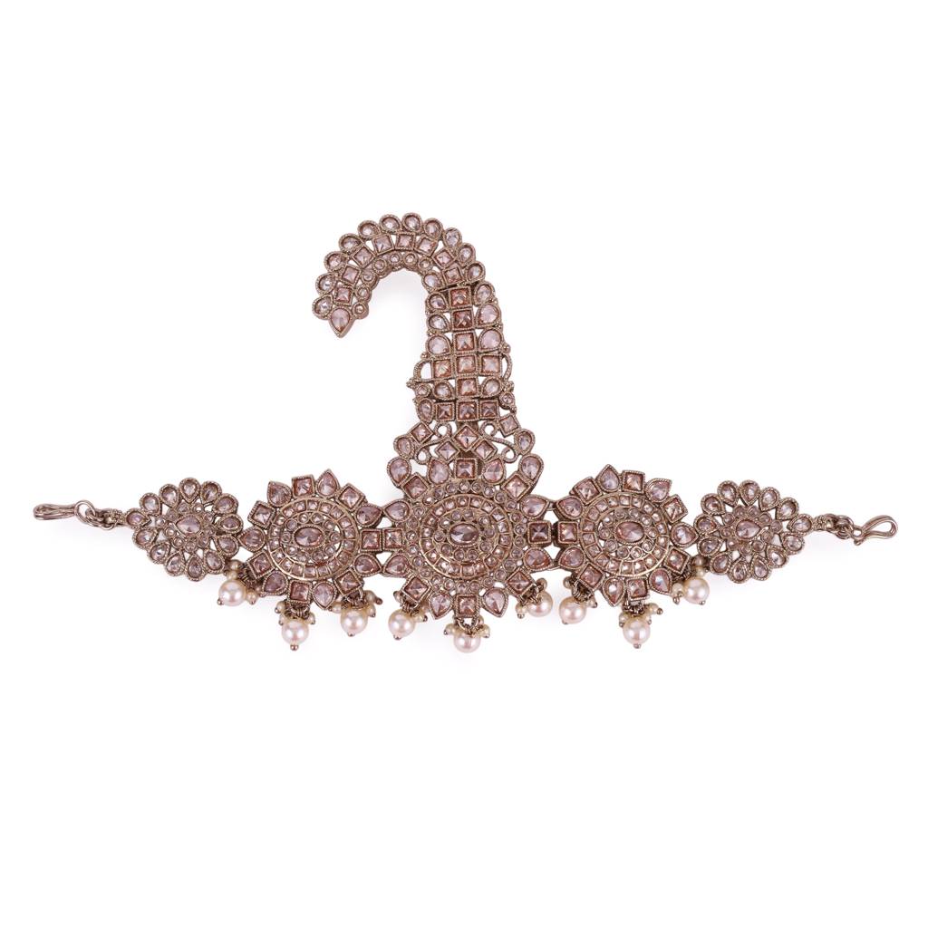 Traditional Gorgeous Round And Oval Shape Gold Plated Pagdi Wedding Safa Kalgi For Groom : 6KG19