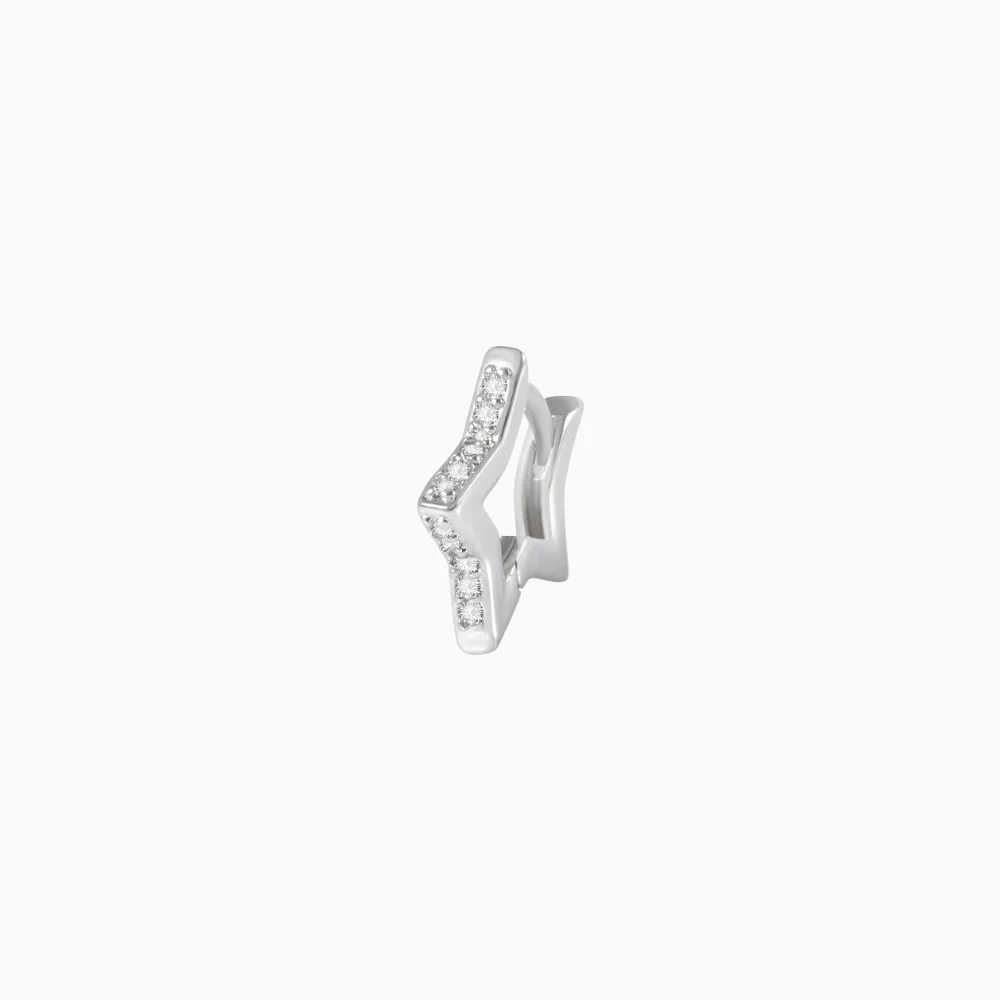 0.36 Ct Star Moissanite Hoop Earrings D/Vvs1 : StarHoop_0.36