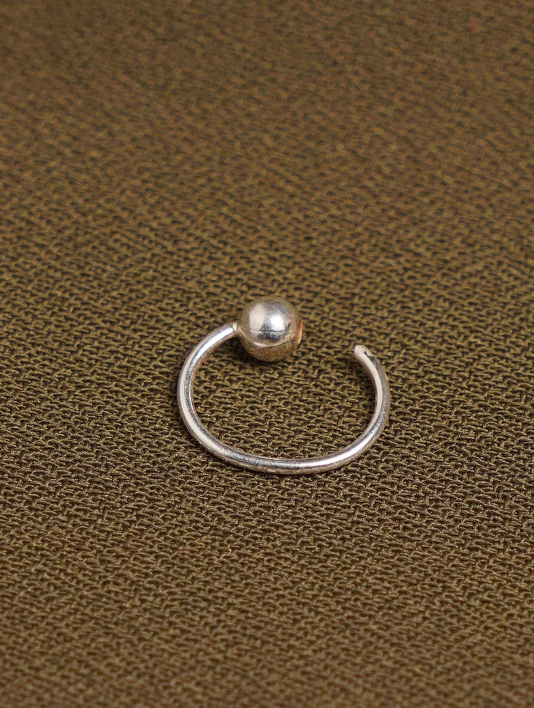 Silver Sleek Round Ball Nosering : ARSNP269