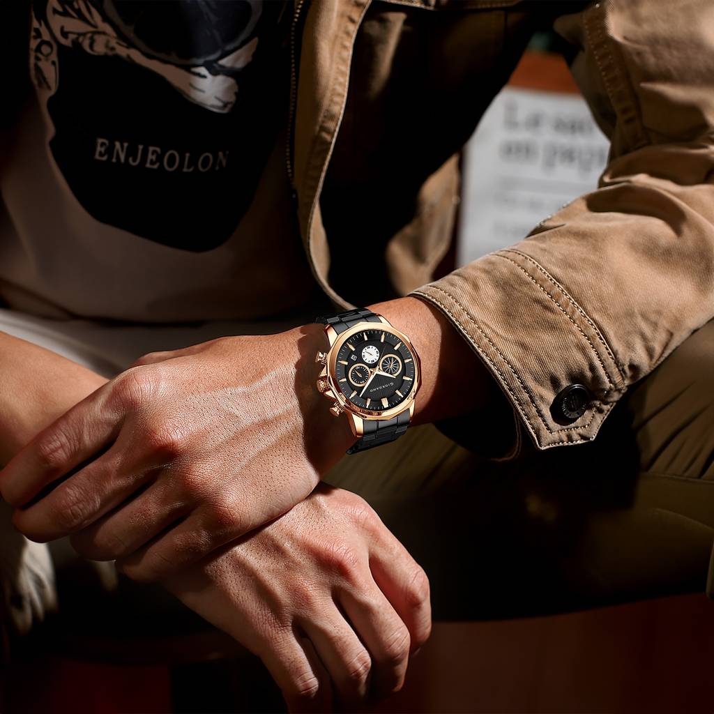 Giordano Multi-Function Analog Watch For Men With Textured Dial, Classic Stainless Steel Strap And Date Function : GZ-50036-33