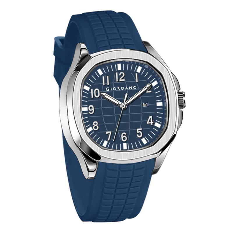Giordano Precision And Comfort Analog Watch For Men With Textured Dial & Trendy Silicone Band - Gz-50118 : GZ-50118-03