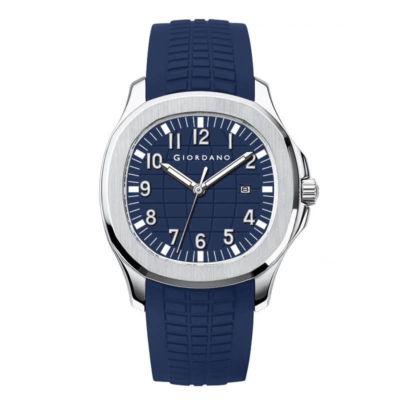 Giordano Precision And Comfort Analog Watch For Men With Textured Dial & Trendy Silicone Band - Gz-50118 : GZ-50118-03
