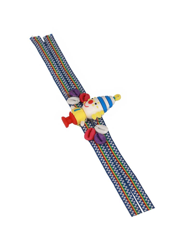 Blue Clown Shaped Designer Ribbon Rakhi For Kids : SJRK7020