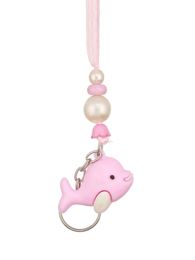 Pink Fish Key Chain Toy Rakhi For Girls With Roli Chawal : SJRK7063