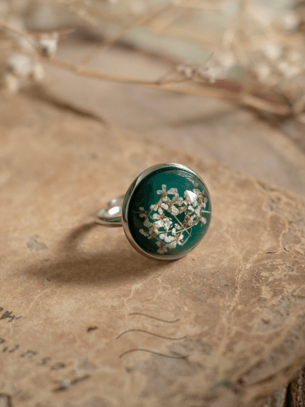 Jade Flower Ring Unisex : LA-JMFR-02