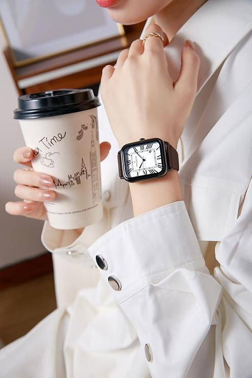 Daniel Hechter Plaisance Collection Square Watch For Women - White Dial, Roman Numerals With Minimalist Design : DHW2012-04