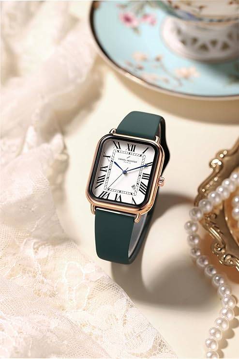 Daniel Hechter Plaisance Collection Square Watch For Women - White Dial, Roman Numerals With Minimalist Design : DHW2012-03