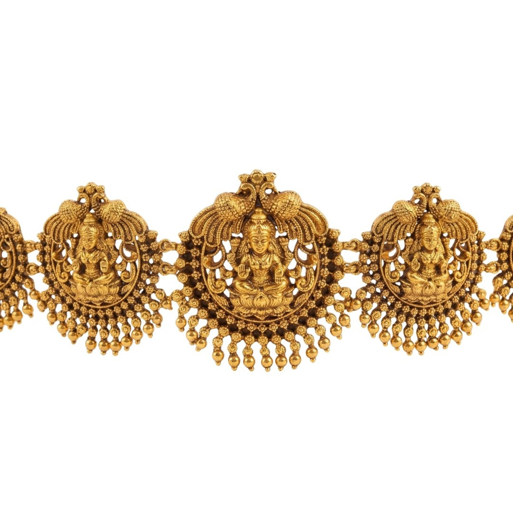 Ashtalakshmi Kamarpatta – 1 Gram Gold Plated Antique Waist Belt : V-1913