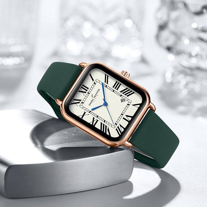 Daniel Hechter Plaisance Collection Square Watch For Women - White Dial, Roman Numerals With Minimalist Design : DHW2012-03