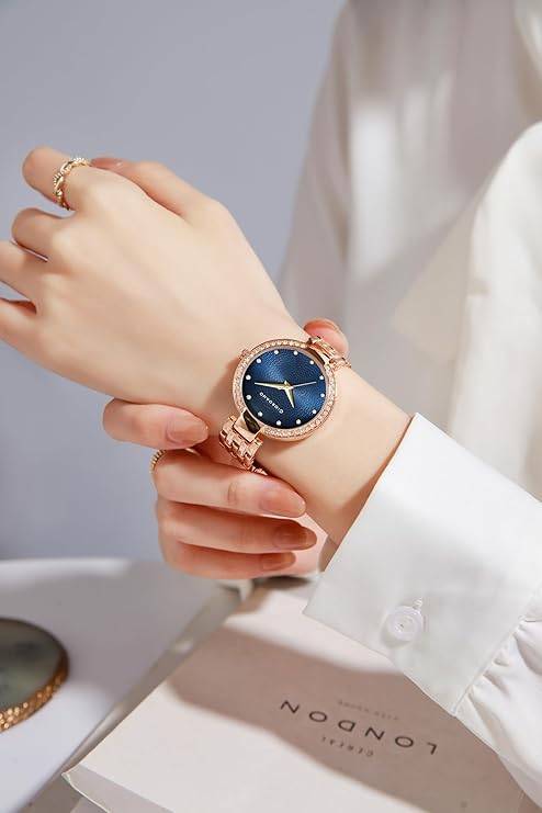 Giordano Analog Watch For Women With Diamond Indices, Stainless Steel Strap And Crystal Embellished Bezel - Gd-214 : GD-2141-22