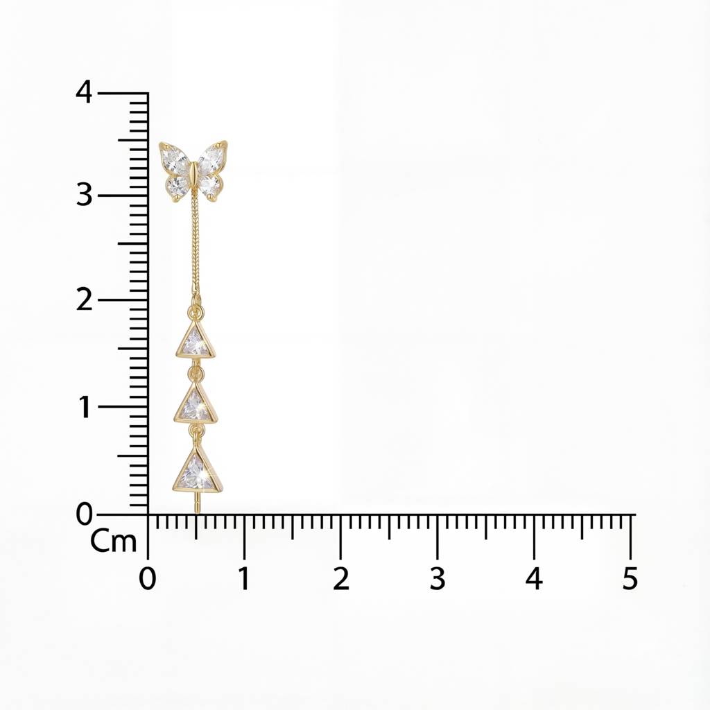 Korean Monarch Tiered Crystal Drop Earrings : YUFSER269