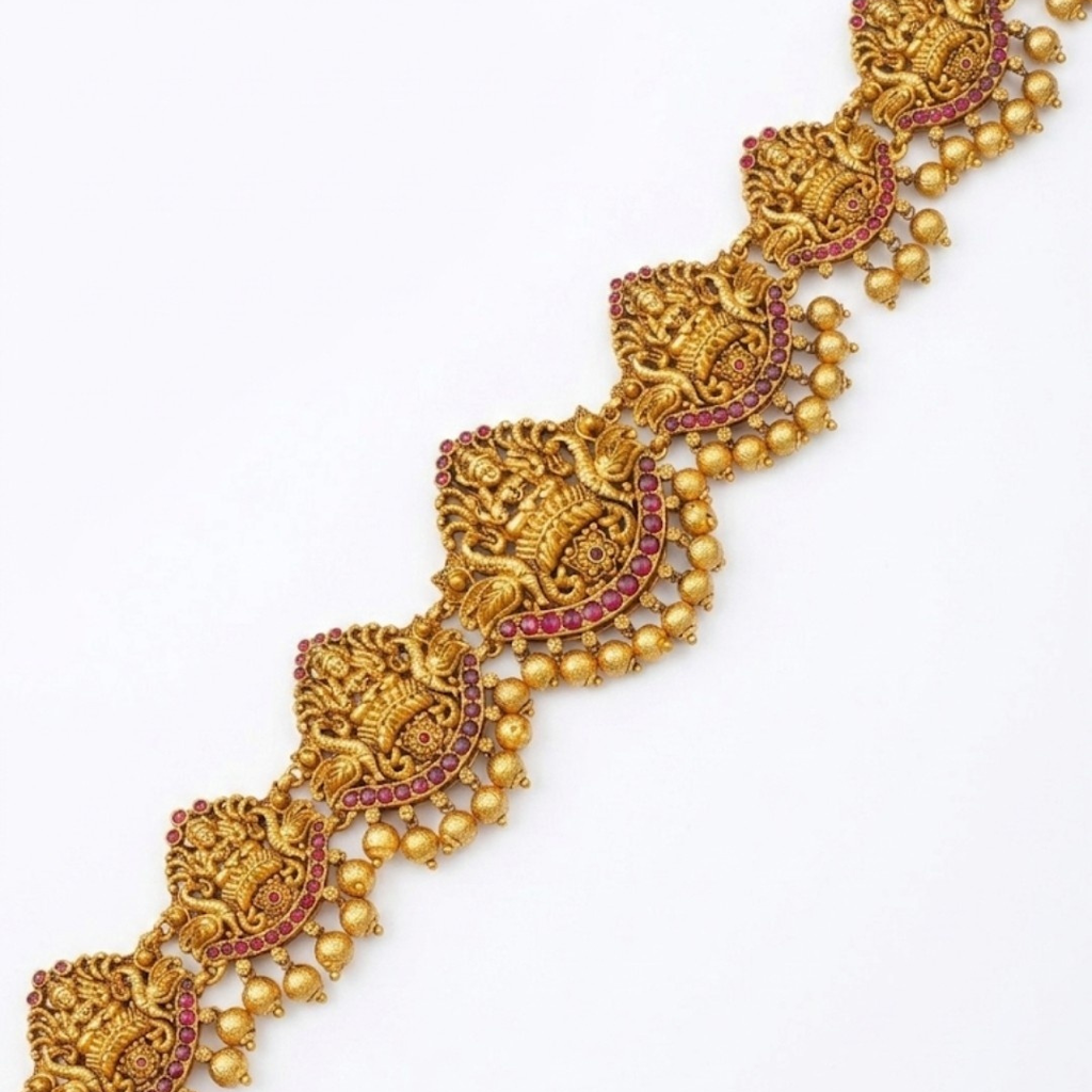 Mayilpiri Kamarpatta – 1 Gram Gold Plated Peacock Waist Belt : V-1914