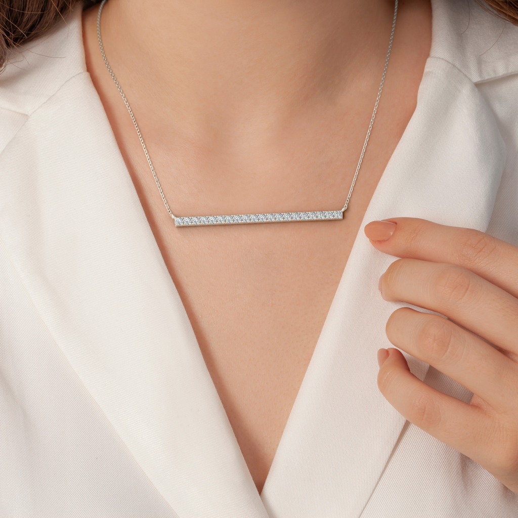 Simply Bar Pendant Necklace : SLVR-P-36SimplyBarPendantNecklace