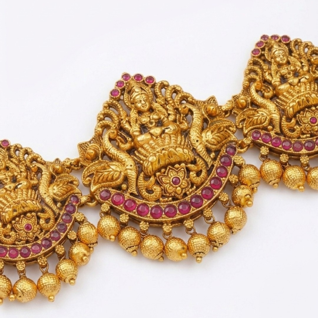 Mayilpiri Kamarpatta – 1 Gram Gold Plated Peacock Waist Belt : V-1914