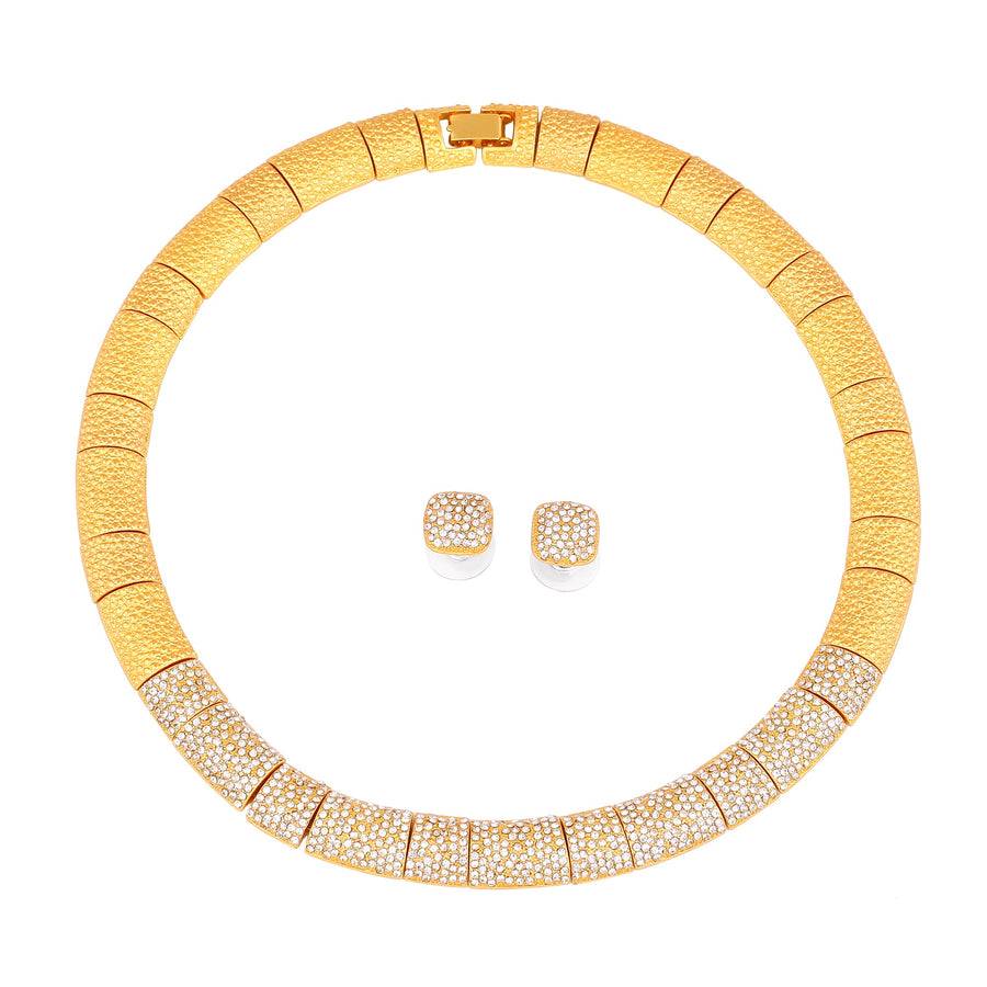 Estele Gold Plated Scintillating Necklace Set With Austrian Crystals For Women : 7554NKER