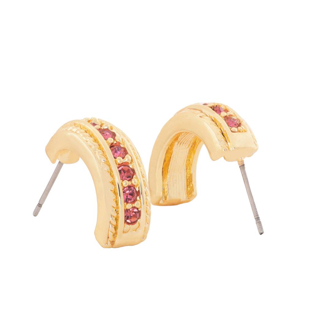 Estele Gold Plated Candy Crystal Collection Gold Plated Crystal Stud Earrings : 766704PKER