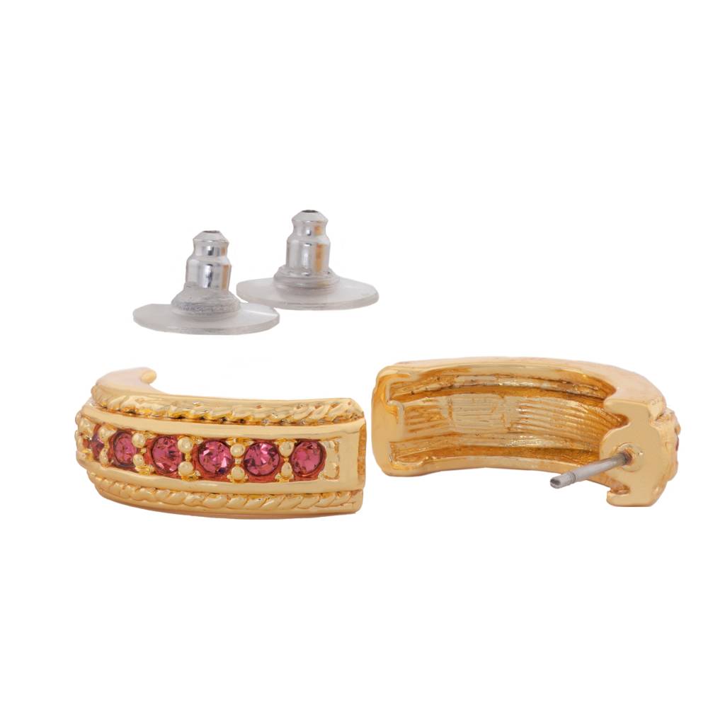 Estele Gold Plated Candy Crystal Collection Gold Plated Crystal Stud Earrings : 766704PKER