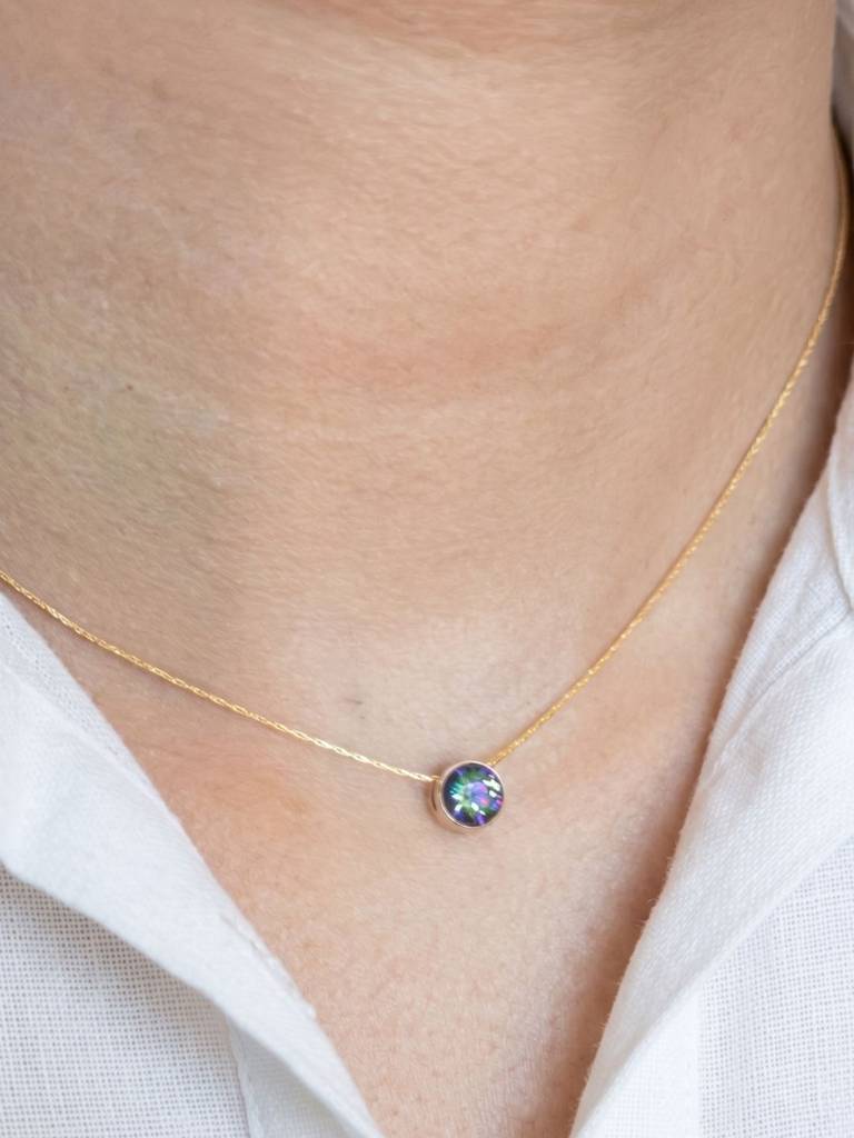 14K Gold Toned Aurora Pendant Necklace : 14KGFAUNE