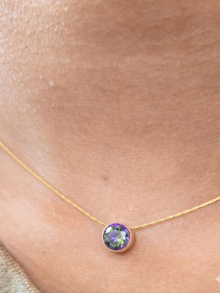 14K Gold Toned Aurora Pendant Necklace : 14KGFAUNE