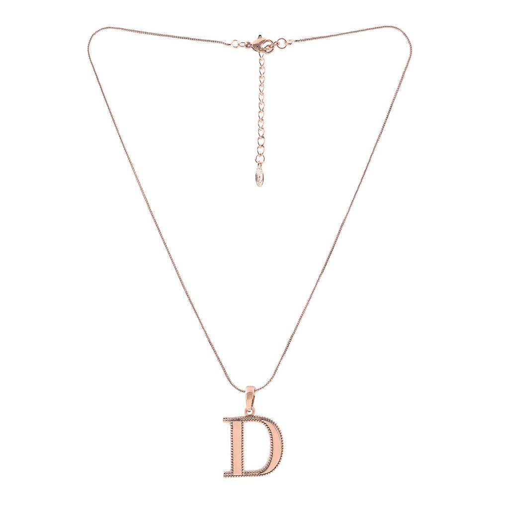 Estele Rosegold Plated Letter Charm Pendant For Women / Girls : 1009-DPENDANT