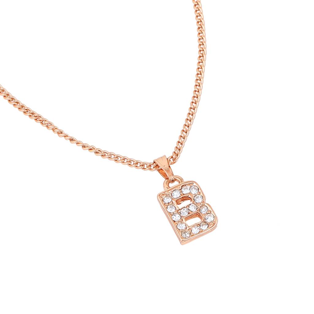Estele Rose Gold Plated Premium Bijou Letter Pendant With Crystals For Girl'S & Women : 1017-RG-BPENDANT
