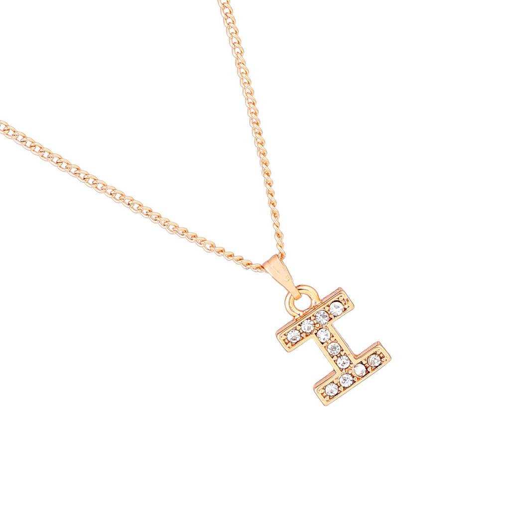 Estele Rosegold Plated Small & Trendy 'I' Letter Pendant With Crystals For Girl'S & Women : 1017-RG-IPENDANT