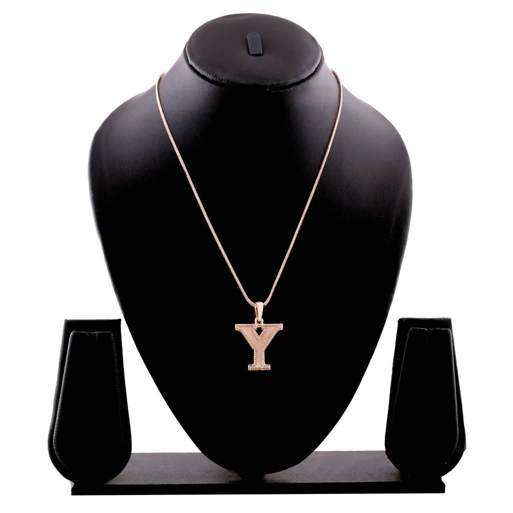 Estele Rosegold Plated Letter Charm Pendant For Women / Girls : 1009-YPENDANT
