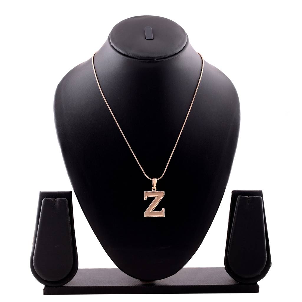 Estele Rosegold Plated Zesty "Z" Charm Alphabet Initials Pendant For Women : 1009-ZPENDANT