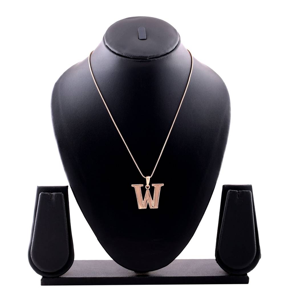 Estele Rosegold Plated Letter Charm Pendant For Women / Girls : 1009-WPENDANT