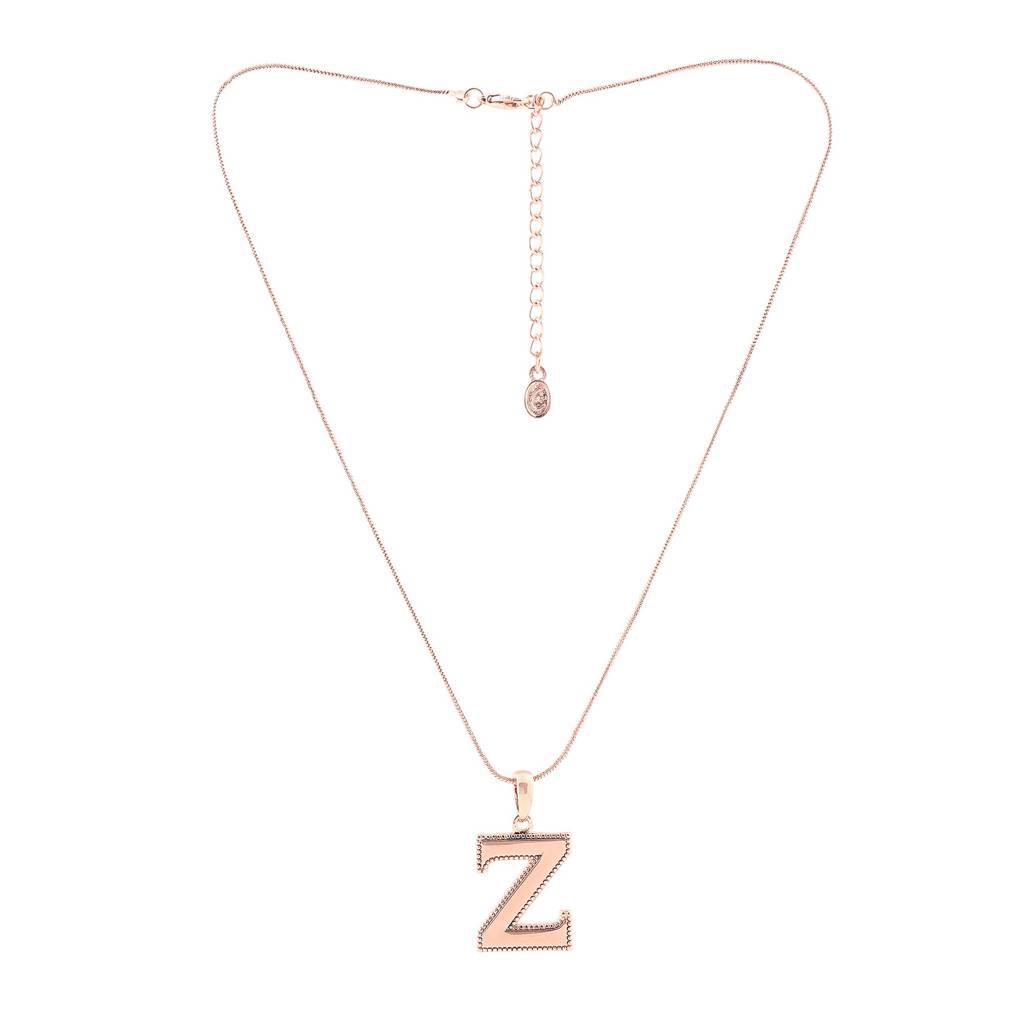 Estele Rosegold Plated Zesty "Z" Charm Alphabet Initials Pendant For Women : 1009-ZPENDANT