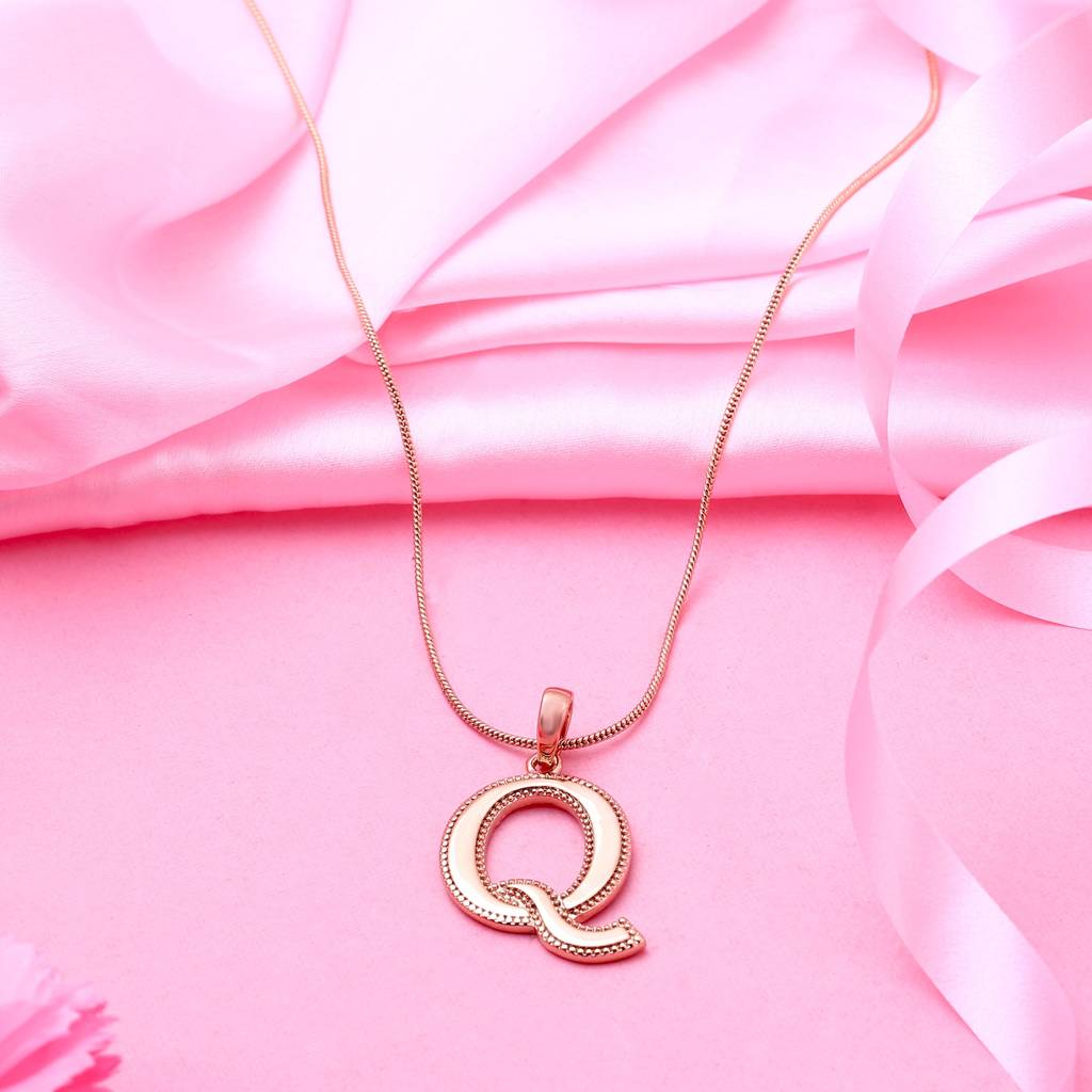 Estele Rosegold Plated Letter Charm Pendant For Women / Girls : 1009-QPENDANT