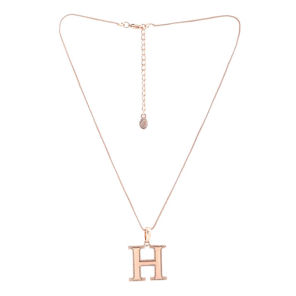 Estele Rosegold Plated Letter Charm Pendant For Women / Girls : 1009-HPENDANT