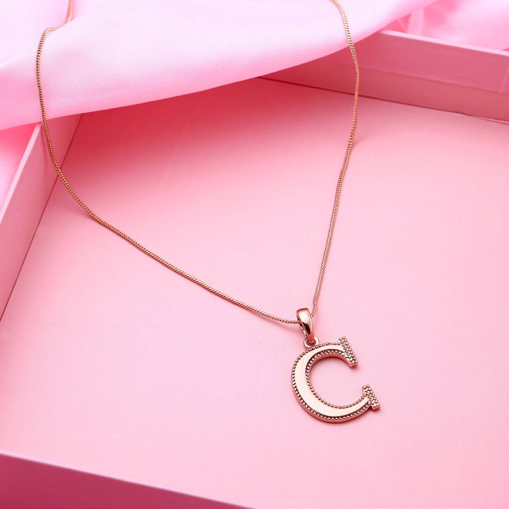Estele Rosegold Plated Letter Charm Pendant For Women / Girls : 1009-CPENDANT