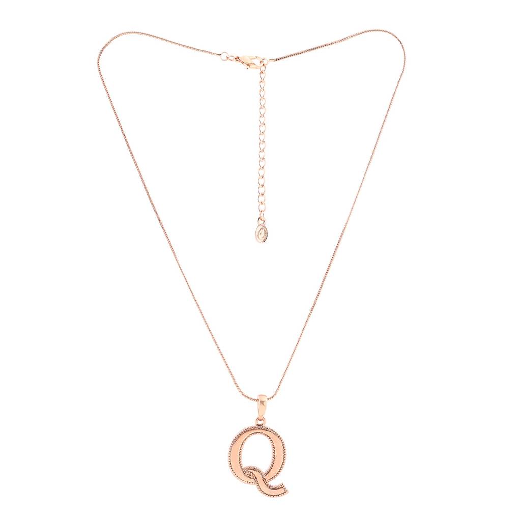 Estele Rosegold Plated Letter Charm Pendant For Women / Girls : 1009-QPENDANT