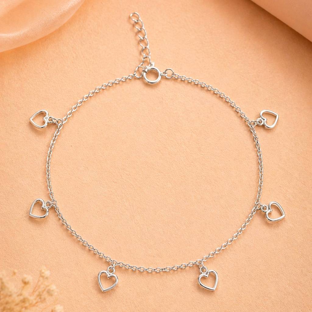 The Hearts Aflame Dangle Anklet : AK1150