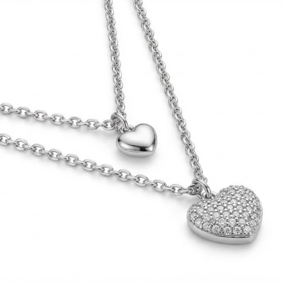 Toned Heart Pendant Necklace For Women – Elegant Heart Design With Subtle Cz Accent | Premium Romantic Jewellery : 5394987611