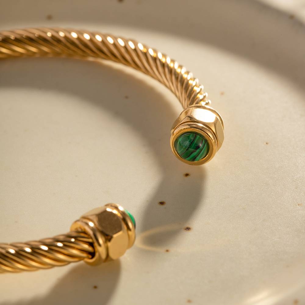 Celeste & Emerald Bangles : JD-BR-BG-18
