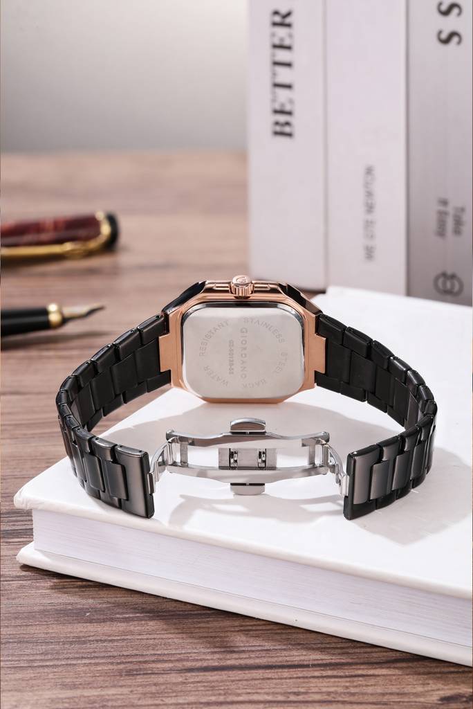 Giordano Square Formal Watch For Men – Textured Dial,Day & Date Display And Stylish Stainless Steel Strap : GZ-50140-11