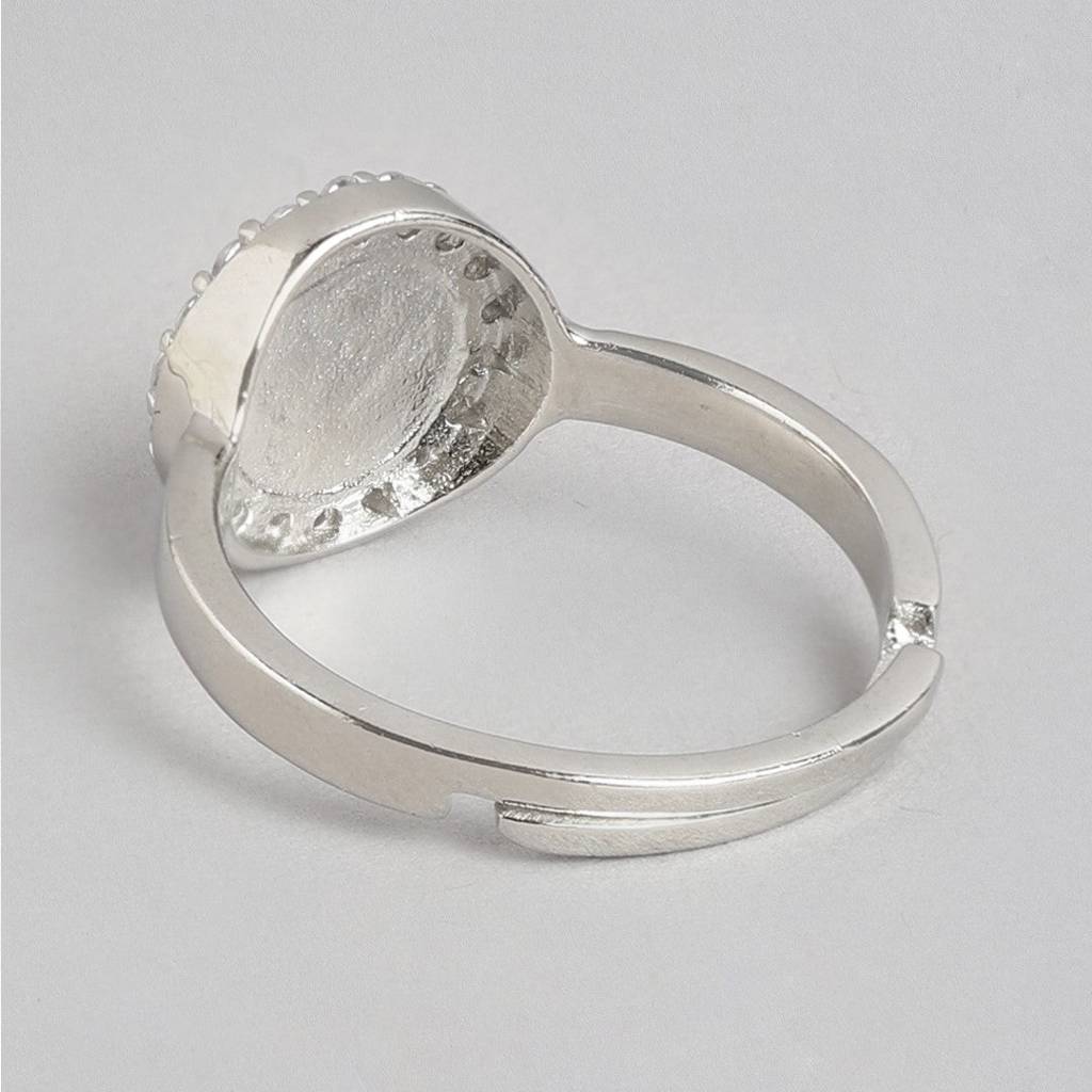 Mystic Ward Evil Eye Cz Rhodium Plated 925 Sterling Silver Ring (Adjustable) : RNG-40248-R