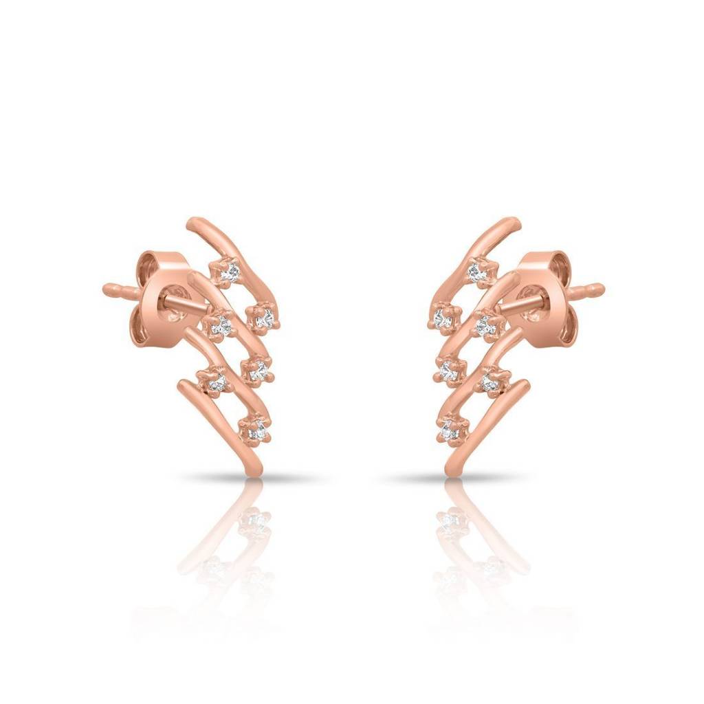 Quirky Designed Rose Gold Plated 925 Sterling Silver Jewellery Set : EAR-20836-RG