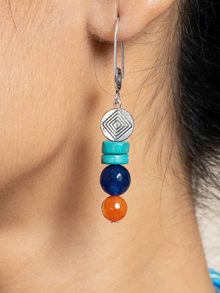 Handmade Turquoise Drop Tibetan Pendant Necklace  Jewelry Set & Adjustable Dori : LAANP96